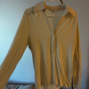 Banana Republic Cream Long Sleeve Blouse